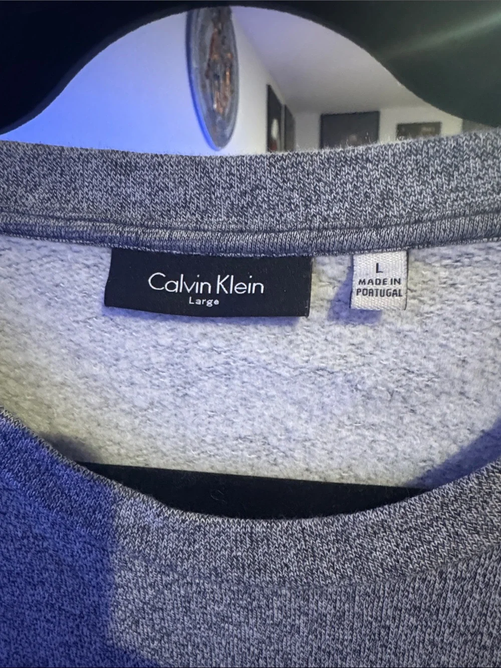 Calvin Klein Heather Gray Logo Crewneck Sweater